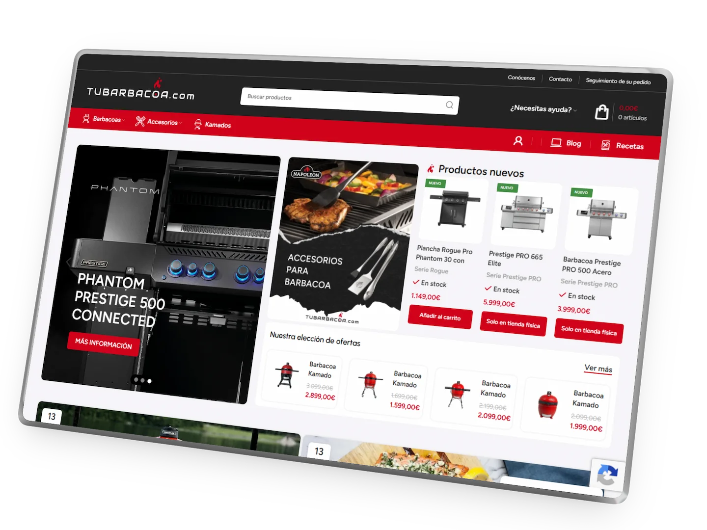 Tienda online de Tu Barbacoa, diseñada por Blauro Digital en Cambrils