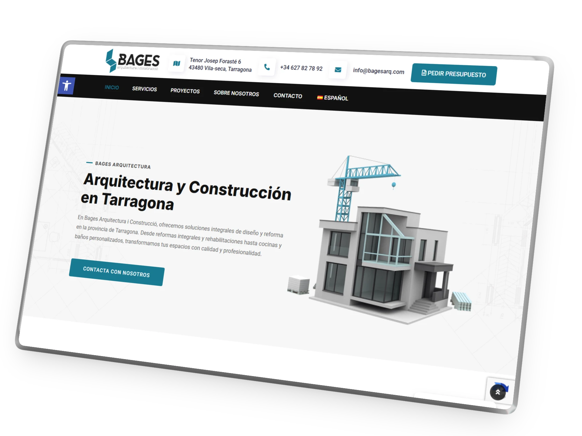Web de Bages Arquitectura i Construcció, diseñada por Blauro Digital en Vila-seca