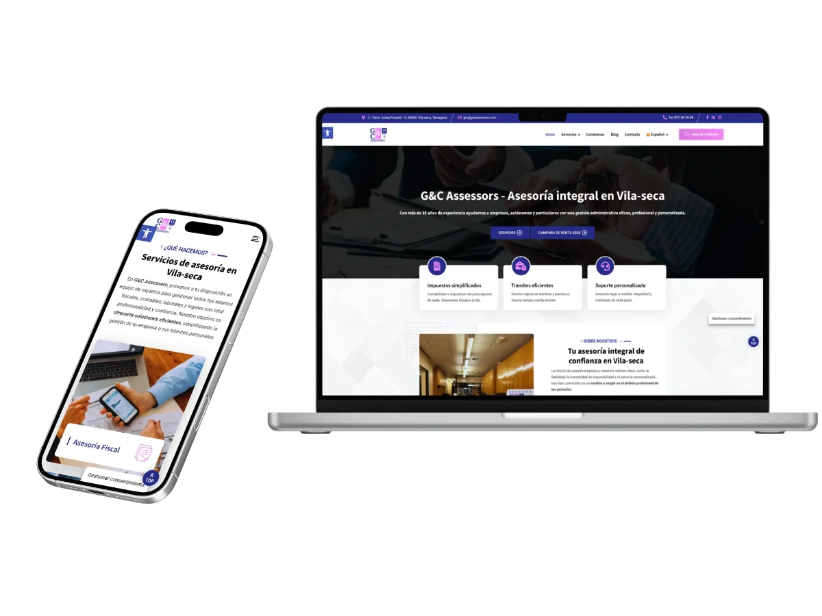Diseño de páginas web en Tarragona - ejemplo de web en WordPress