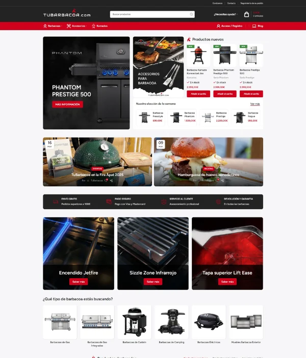 Tienda online de barbacoas y accesorios en Cambrils