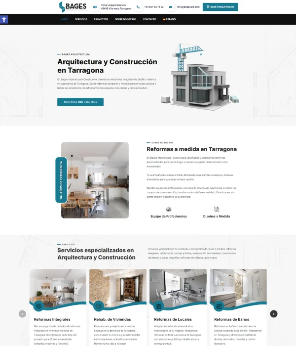 Web profesional para estudio de arquitectura en Vila-seca