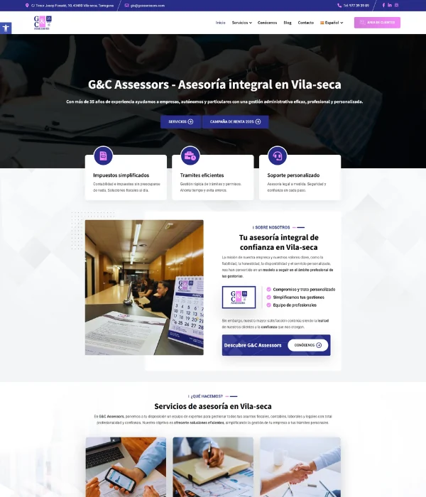 Web profesional para asesoría y gestoría en Vila-seca