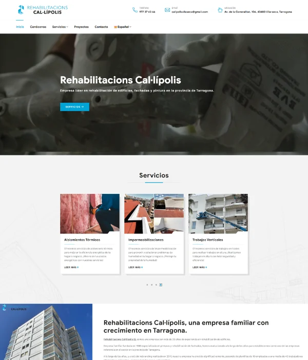 Web profesional para empresa de rehabilitación de edificios en Vila-seca