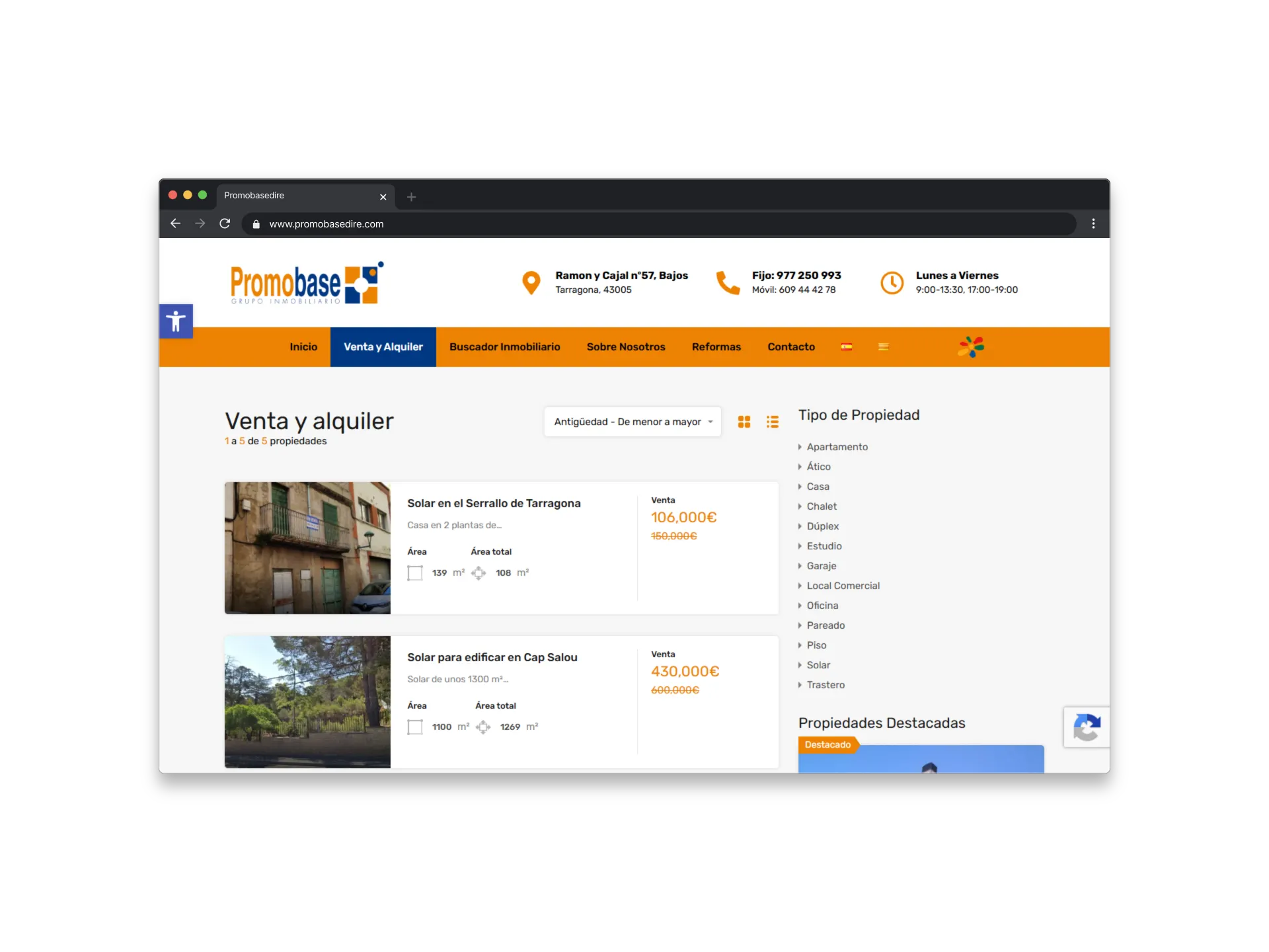 Promobase - listado de inmuebles en venta y alquiler | Blauro Digital