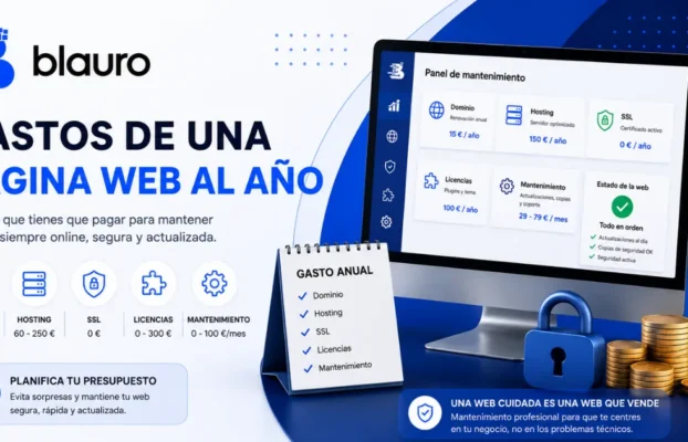 Qué gastos tiene una página web al año